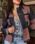 Chaqueta denim cuadrillé