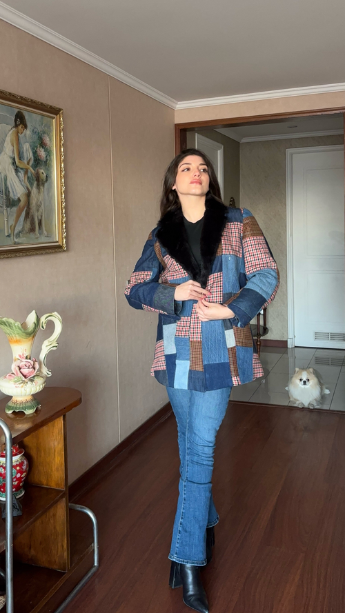 Abrigo mix patchwork