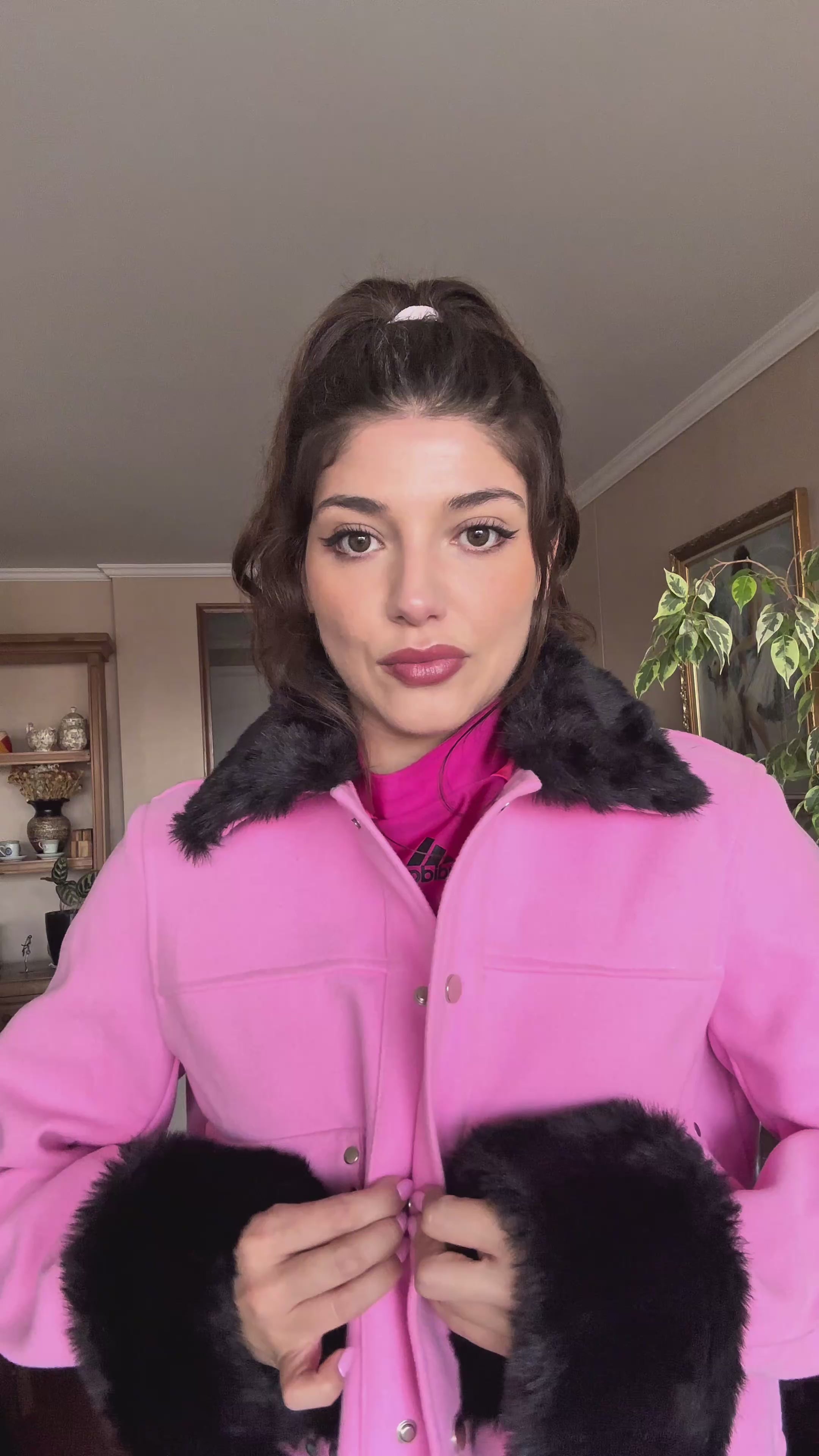 Chaqueta fur rosa